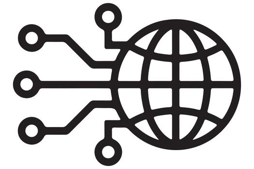 Global digital network connection and technology illustration vector
