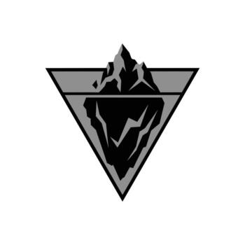 Stylized Iceberg Symbolizing Hidden Depth and Unseen Complexity. vector