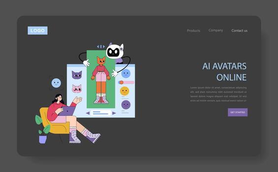 User creating AI avatars online vector