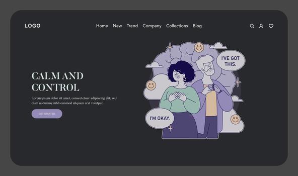 Couple expressing calmness and support vector