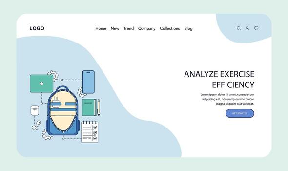 Backpack and exercise tracking tools illustration vector