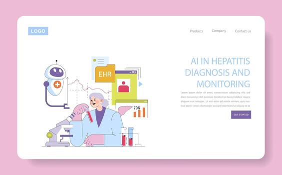 AI in hepatitis diagnosis illustration vector