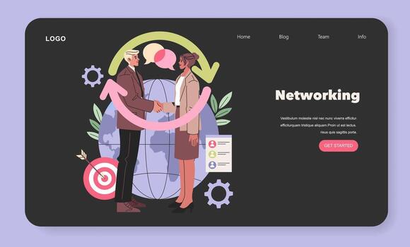 Illustration of business networking vector