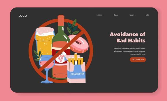 Avoidance of bad habits illustration vector