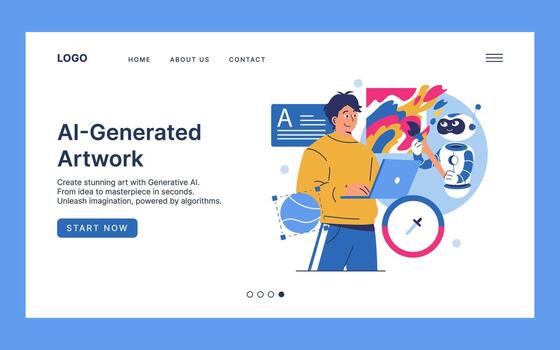 AI-generated artwork creating stunning designs vector