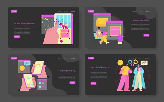 Advanced AR features and user experience. vector