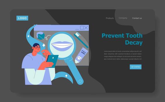 evitar diente decaer digital aprendizaje ilustración vector