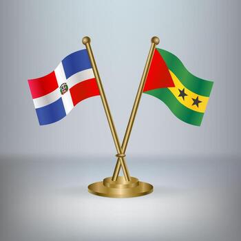 Dominican Republic and Sao Tome and Principetable flag relation, with gradient background vector