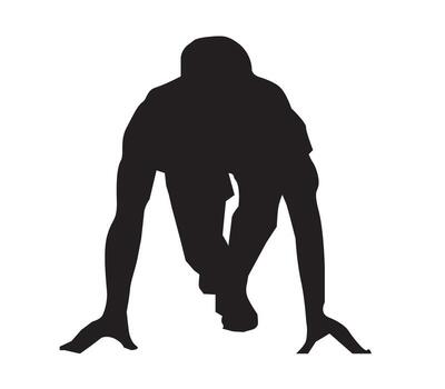 silhouette of a man running on a white background vector