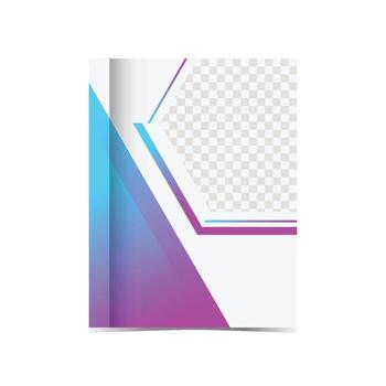 bright color gradient of cover design with photo insert option vector