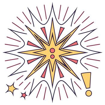 muy lleno estrella exclamación marca Starburst explosión vector