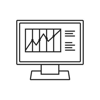 Statistical and Financial Analysis Computer Display Icon vector