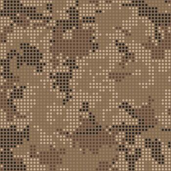 oscuro marrón digital camuflaje. urbano camuflaje trama de semitonos textura. sin costura puntos patrón, tela impresión. futurista antecedentes vector