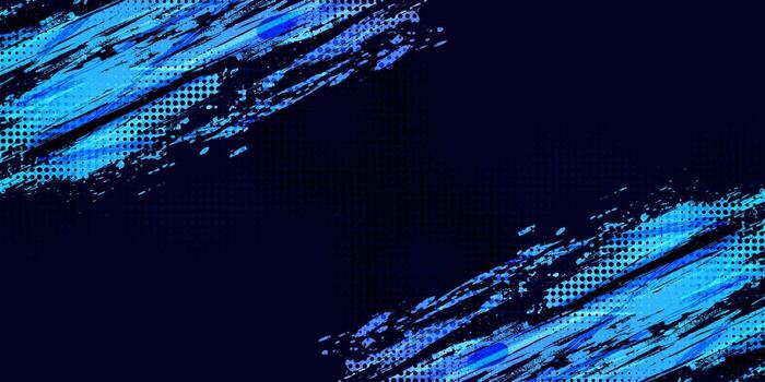 Grunge Sports Background Design with Blue Brush Illustration in Halftone Style. Scratch and Texture Elements For Design vector