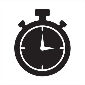 silhouette of a stopwatch on a white background timer tim vector