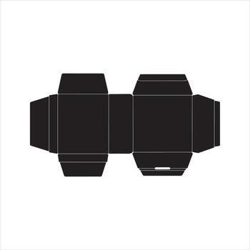 Flattened cardboard box template with cut lines on white background packaging unfolded vector