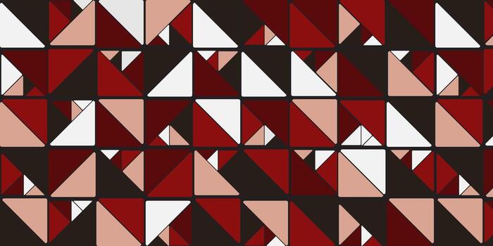 Abstract geometric pattern in red, white and black vector