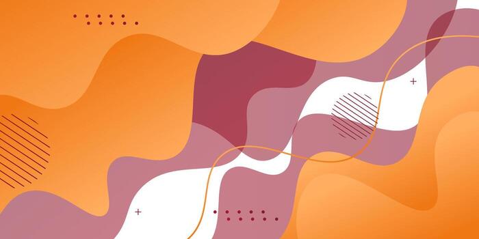 Orange and red geometric business banner design. Creative banner design with waves and lines as a template. Simple design on a white horizontal banner. eps10 vector