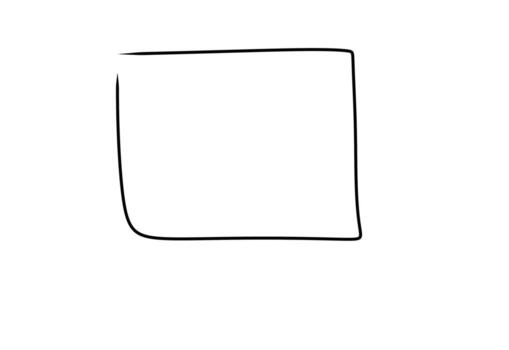 A square with a black line drawn on it vector