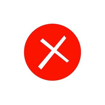 A red circle with an x on it vector