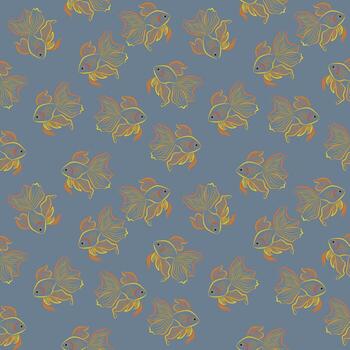 japonés y chino estilo tela patrones. suerte pez de colores modelo. pez de colores modelo para tela diseño. vector