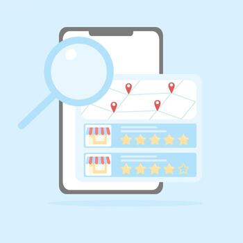 Interface App to Find and Rate Local Businesses vector