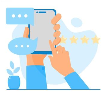 Concept of satisfaction service, rating and comments. Illustration of satisfaction rating. vector