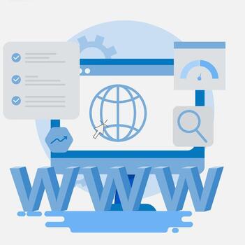 sitio web diseño y desarrollo servicios, para pancartas y web plantillas. vector