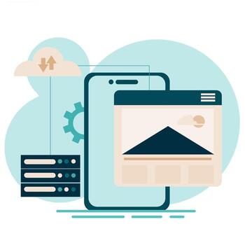 hosting services, Web hosting services, Secure website hosting for mobile browsing. vector