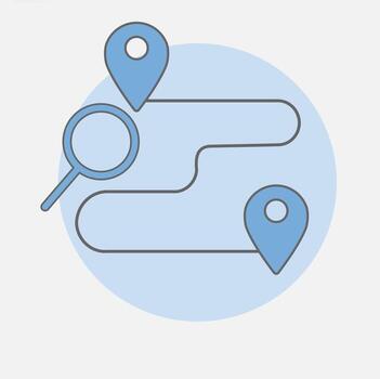 Concept of map application on mobile. for landing page. vector