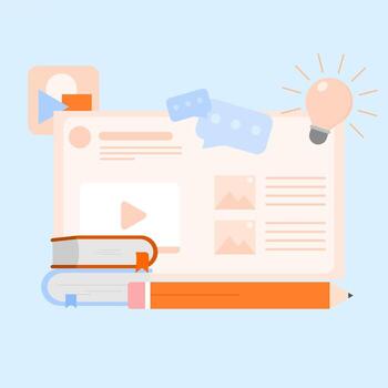 interactivo en línea curso interfaz diseño para e-learning vector