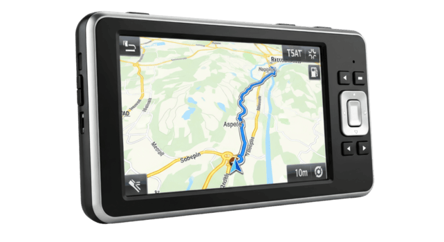 bärbar gps navigering enhet med detaljerad Karta visa och användarvänlig gränssnitt png