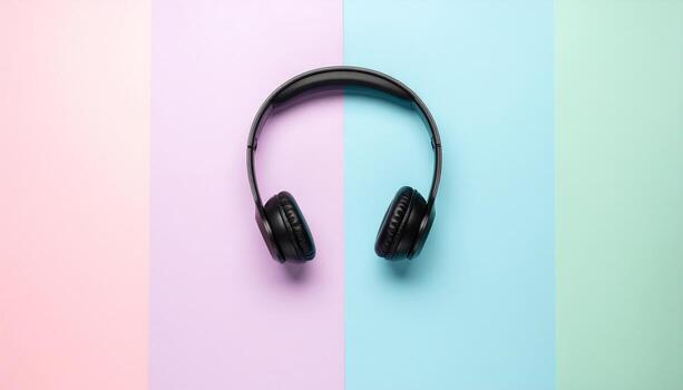 Wireless headset isolated on white background with copy space, perfect for technology themes, music listening, gaming setup, modern lifestyle, and audio device projects. photo