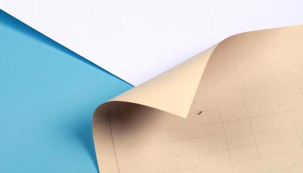 Macro close up of a paper document corner folded with copy space background, suitable for office themes, paperwork projects, administrative detail visuals, business documentation concepts, and paper photo