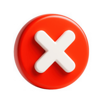 3d ikon av en glansig röd korsa knapp isolerat på transparent bakgrund png