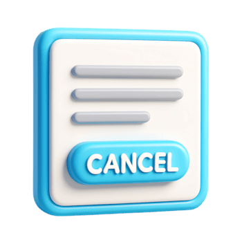 3d rendere di un' Annulla pulsante su un' digitale interfaccia, isolato su trasparente sfondo png