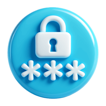 beveiligen wachtwoord slot icoon met sterretjes, geïsoleerd Aan transparant achtergrond png