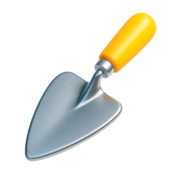 jardinagem espátula com amarelo lidar com isolado em transparente fundo png