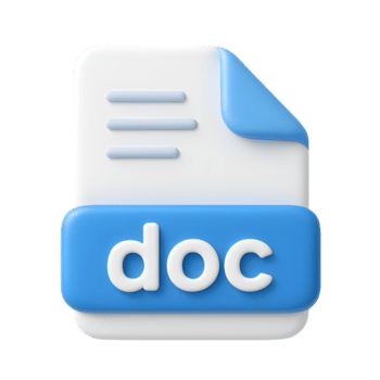 3d documento Arquivo ícone, branco página com azul doc rótulo para texto arquivos e relatórios, isolado em transparente fundo png