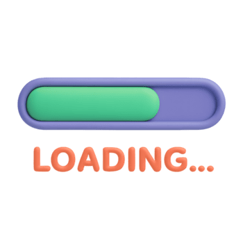 3d Carregando progresso Barra ícone com verde indicador e Carregando texto dentro laranja cartas isolado em transparente fundo png