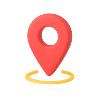 3d röd plats stift ikon flytande ovan gul cirkulär ringa, navigering och Karta pekare symbol, isolerat på transparent bakgrund png