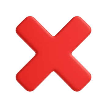 3d vermelho Cruz ícone com suave arredondado arestas e simples x forma, isolado em transparente fundo png