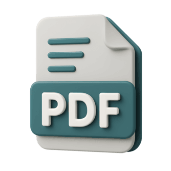 3d pdf Arquivo documento com texto linhas ícone isolado em transparente fundo png