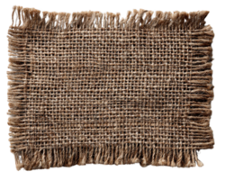 rectangular lino tela chatarra natural tejido textil elemento áspero textura marrón color aislado en blanco rústico estilo eco simpático material Clásico Mira neutral tono png