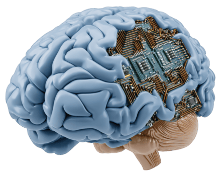 humano cerebro con integrado circuito junta, artificial inteligencia, tecnología, innovación, digital transformación, y futurista concepto, simbolizando inteligente tecnología y datos integración png