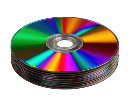 stack av kompakt skivor färgrik reflexion runda form skinande yta isolerat på genomskinlighet bakgrund digital lagring teknologi vibrerande rena objekt png