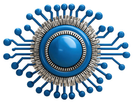 blu tecnologia circuito icona artificiale intelligenza integrazione digitale dati Rete futuristico inteligente sistema innovazione elettronico componente moderno design connettività concetto png