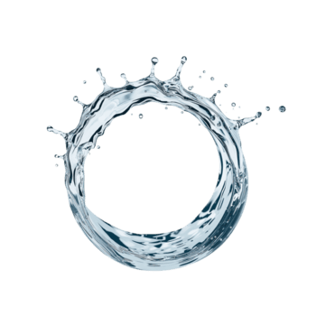 Captivating circular water splash creating a mesmerizing crown shape on isolated transparent layer png