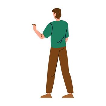 hombre señalando dedo demostración alguna cosa utilizando mano gesto vector