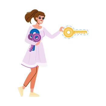 mujer participación llaves elegir correcto solución para problema resolviendo vector